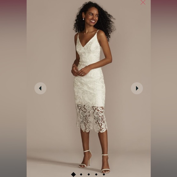 DB STUDIO crochet lace overlay midi dress - soft white - Picture 3 of 4